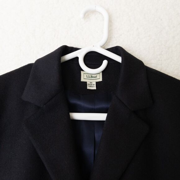L.L. Bean Wool Cashmere Blend Lined Button Front Black Blazer Women's Sz 16R - Picture 4 of 14